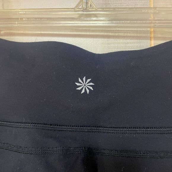 Athleta Black Yoga Textured Pants Stripe Sz XS - Picture 6 of 8